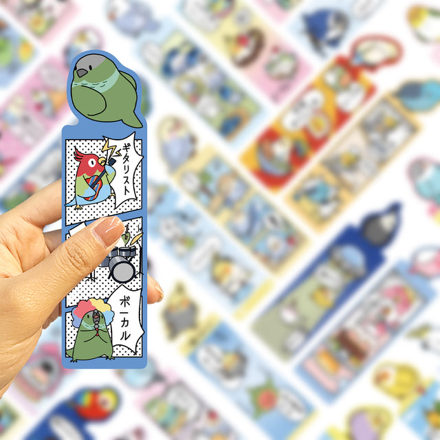 オウムの漫画の形をしたブックマーク30枚