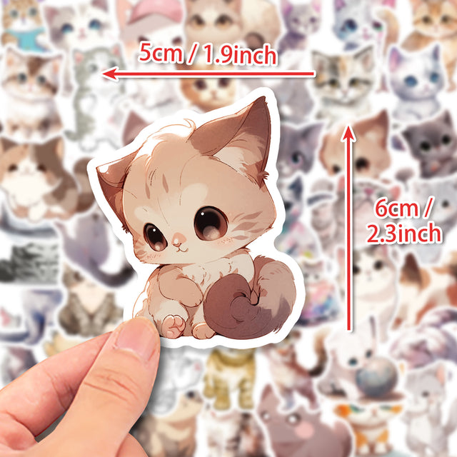 新しい漫画インク猫ステッカー