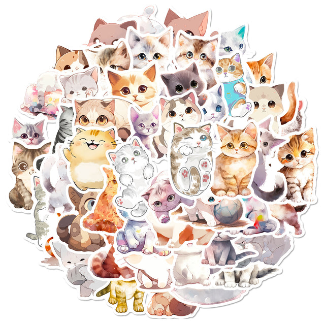 新しい漫画インク猫ステッカー
