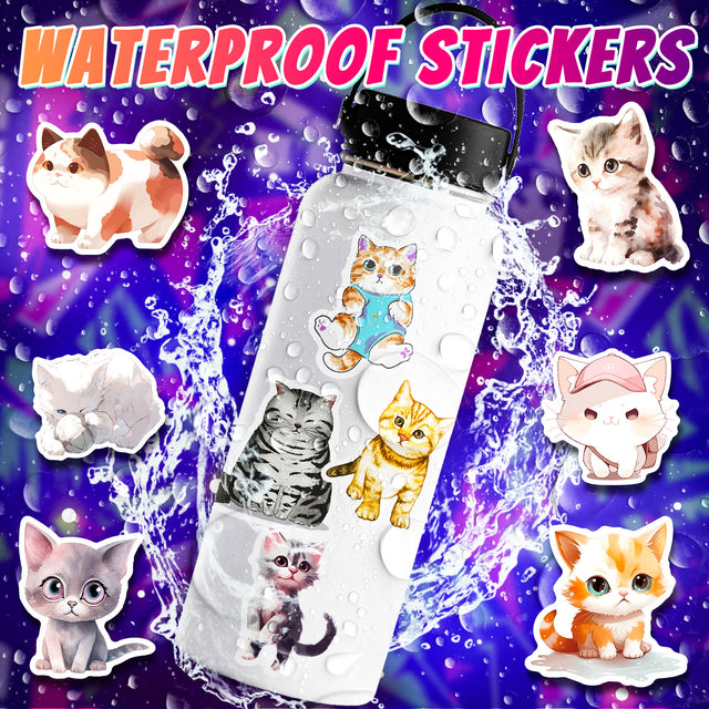 新しい漫画インク猫ステッカー