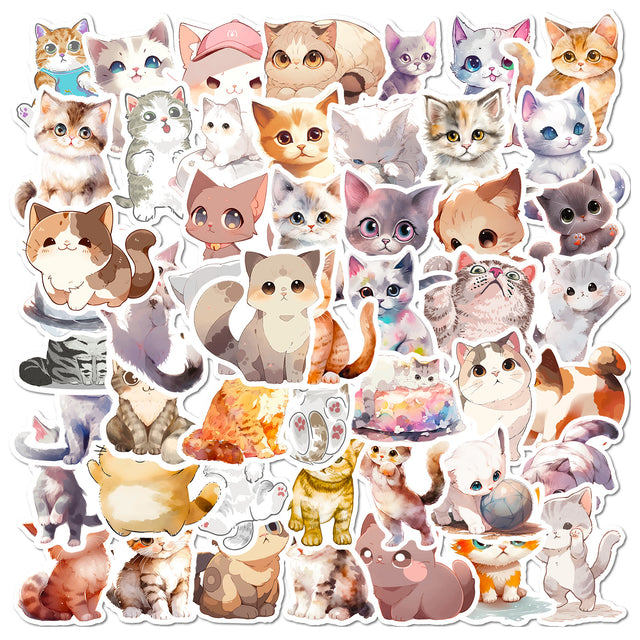 新しい漫画インク猫ステッカー