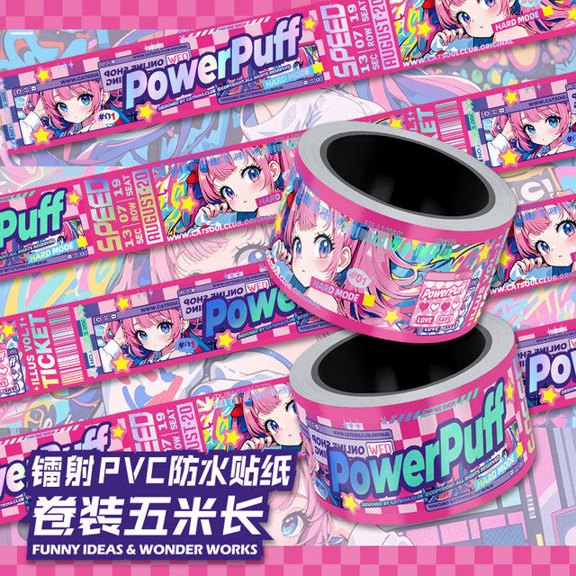 K-POP風ドーパミンガールのホログラムステッカー