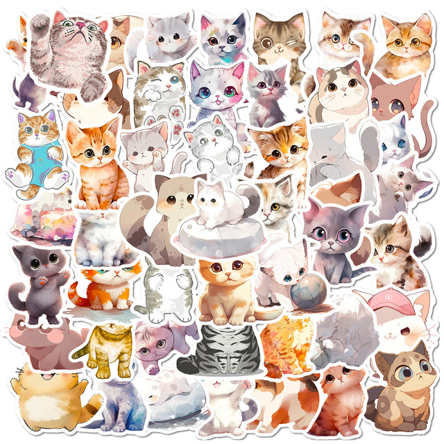 新しい漫画インク猫ステッカー